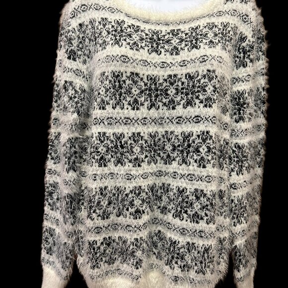 Jessica Simpson Nordic Pattern “Furry” Sweater (NEW) - Picture 3 of 10